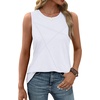 image:imageWIHOLL Womens Sleeveless Summer Crewneck Loose Fit Tank TopsWhite