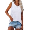 image:imageWIHOLL Womens Sleeveless Summer Crewneck Loose Fit Tank TopsWhite