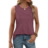 image:imageWIHOLL Womens Sleeveless Summer Crewneck Loose Fit Tank TopsWine Red
