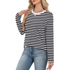 image:imageWIHOLL Womens Striped Long Sleeve Shirts Spring Outfits 2026 Color Block Tops Fashion Clothing Ribbed Crewneck Tee BlousesDblack White