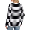 image:imageWIHOLL Womens Striped Long Sleeve Shirts Spring Outfits 2026 Color Block Tops Fashion Clothing Ribbed Crewneck Tee BlousesDblack White