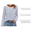 image:imageWIHOLL Womens Striped Long Sleeve Shirts Spring Outfits 2026 Color Block Tops Fashion Clothing Ribbed Crewneck Tee BlousesFblue Striped