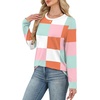 image:imageWIHOLL Womens Striped Long Sleeve Shirts Spring Outfits 2026 Color Block Tops Fashion Clothing Ribbed Crewneck Tee BlousesForange Plaid