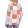 image:imageWIHOLL Womens Striped Long Sleeve Shirts Spring Outfits 2026 Color Block Tops Fashion Clothing Ribbed Crewneck Tee BlousesForange Plaid