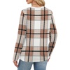 image:imageWIHOLL Womens Striped Long Sleeve Shirts Spring Outfits 2026 Color Block Tops Fashion Clothing Ribbed Crewneck Tee BlousesHbrown Plaid