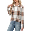 image:imageWIHOLL Womens Striped Long Sleeve Shirts Spring Outfits 2026 Color Block Tops Fashion Clothing Ribbed Crewneck Tee BlousesHbrown Plaid