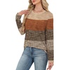 image:imageWIHOLL Womens Striped Long Sleeve Shirts Spring Outfits 2026 Color Block Tops Fashion Clothing Ribbed Crewneck Tee BlousesHkhaki Stripe