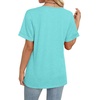 image:imageWIHOLL Womens Summer Tops Short Sleeve Basic Casual V Neck T Shirts Trendy Fashion 2026Aqua
