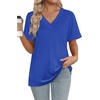 image:imageWIHOLL Womens Summer Tops Short Sleeve Basic Casual V Neck T Shirts Trendy Fashion 2026Blue