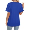 image:imageWIHOLL Womens Summer Tops Short Sleeve Basic Casual V Neck T Shirts Trendy Fashion 2026Blue