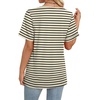 image:imageWIHOLL Womens Summer Tops Short Sleeve Basic Casual V Neck T Shirts Trendy Fashion 2026Z Apricot Black Stripes
