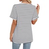image:imageWIHOLL Womens Summer Tops Short Sleeve Basic Casual V Neck T Shirts Trendy Fashion 2026Z White Black Stripes