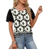 image:imageWIHOLL Womens Summer Tops Trendy Ruffle Sleeve Shirts Casual Chiffon Blouses Beach Vacation ClothesBlack Floral