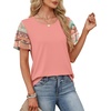 image:imageWIHOLL Womens Summer Tops Trendy Ruffle Sleeve Shirts Casual Chiffon Blouses Beach Vacation ClothesCoral Floral