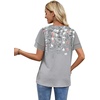 image:imageWIHOLL Womens Summer Tops Trendy Ruffle Sleeve Shirts Casual Chiffon Blouses Beach Vacation ClothesGray Floral
