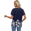 image:imageWIHOLL Womens Summer Tops Trendy Ruffle Sleeve Shirts Casual Chiffon Blouses Beach Vacation ClothesNavy Floral