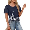 image:imageWIHOLL Womens Summer Tops Trendy Ruffle Sleeve Shirts Casual Chiffon Blouses Beach Vacation ClothesNavy Floral