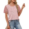 image:imageWIHOLL Womens Summer Tops Trendy Ruffle Sleeve Shirts Casual Chiffon Blouses Beach Vacation ClothesPink Leopard