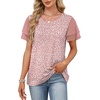 image:imageWIHOLL Womens Summer Tops Trendy Ruffle Sleeve Shirts Casual Chiffon Blouses Beach Vacation ClothesPink Leopard