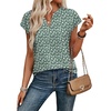image:imageWIHOLL Womens Summer Tops V Neck T Shirts Cap Sleeve Business Casual Outfits Loose Fit Beach Vacation Clothes Basic TeesGreen Floral