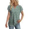 image:imageWIHOLL Womens Summer Tops V Neck T Shirts Cap Sleeve Business Casual Outfits Loose Fit Beach Vacation Clothes Basic TeesGreen Floral