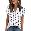 image:imageWIHOLL Womens Summer Tops V Neck T Shirts Cap Sleeve Business Casual Outfits Loose Fit Beach Vacation Clothes Basic TeesPolka Dots