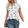 image:imageWIHOLL Womens Summer Tops V Neck T Shirts Cap Sleeve Business Casual Outfits Loose Fit Beach Vacation Clothes Basic TeesPolka Dots