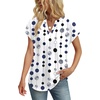 image:imageWIHOLL Womens Summer Tops V Neck T Shirts Cap Sleeve Business Casual Outfits Loose Fit Beach Vacation Clothes Basic TeesPolka Dots