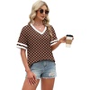 image:imageWIHOLL Womens T Shirts Loose Fit Short Sleeve Tees V Neck Color Block Summer Tops 2026 Fashion S4XLBrown Polka Dots
