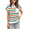 image:imageWIHOLL Womens Tops Cap Short Sleeve Sweater Basic Summer Tops Crewneck T Shirts Flowy Business Casual Outfits Work 2026 Trendy Travel Outfits Beach Vacation Clothes Cruise Resort Wear Striped S