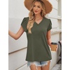 image:imageWIHOLL Womens Tops Dressy Casual Petal Sleeve Summer Spring Short Sleeve V Neck Shirts Work Business Vacation Clothes 2026Army Green