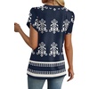image:imageWIHOLL Womens Tops Dressy Casual Petal Sleeve Summer Spring Short Sleeve V Neck Shirts Work Business Vacation Clothes 2026Boho Blue