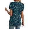 image:imageWIHOLL Womens Tops Dressy Casual Petal Sleeve Summer Spring Short Sleeve V Neck Shirts Work Business Vacation Clothes 2026Floral Navy Blue Pink Flowers