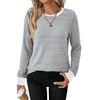 image:imageWIHOLL Womens Tops Long Sleeve Shirts Fall Clothing Winter Outfits 2026  Crewneck Cozy and Warm Color Block Sweaters for Teacher School Work Travel Cruise EssentialsGrey