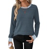 image:imageWIHOLL Womens Tops Long Sleeve Shirts Fall Clothing Winter Outfits 2026  Crewneck Cozy and Warm Color Block Sweaters for Teacher School Work Travel Cruise EssentialsNavy