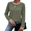 image:imageWIHOLL Womens Tops Long Sleeve Shirts Fall Clothing Winter Outfits 2026  Crewneck Cozy and Warm Color Block Sweaters for Teacher School Work Travel Cruise EssentialsGreen1