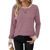 image:imageWIHOLL Womens Tops Long Sleeve Shirts Fall Clothing Winter Outfits 2026  Crewneck Cozy and Warm Color Block Sweaters for Teacher School Work Travel Cruise EssentialsPurple2