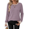 image:imageWIHOLL Womens Tops Long Sleeve Shirts Fall Clothing Winter Outfits 2026  Crewneck Cozy and Warm Color Block Sweaters for Teacher School Work Travel Cruise EssentialsPurple1