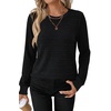 image:imageWIHOLL Womens Tops Long Sleeve Shirts Fall Clothing Winter Outfits 2026  Crewneck Cozy and Warm Color Block Sweaters for Teacher School Work Travel Cruise EssentialsBlack1