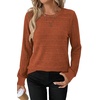 image:imageWIHOLL Womens Tops Long Sleeve Shirts Fall Clothing Winter Outfits 2026  Crewneck Cozy and Warm Color Block Sweaters for Teacher School Work Travel Cruise EssentialsCaramel