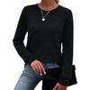 image:imageWIHOLL Womens Tops Long Sleeve Shirts Fall Clothing Winter Outfits 2026  Crewneck Cozy and Warm Color Block Sweaters for Teacher School Work Travel Cruise EssentialsBlack1
