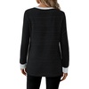 image:imageWIHOLL Womens Tops Long Sleeve Shirts Fall Clothing Winter Outfits 2026  Crewneck Cozy and Warm Color Block Sweaters for Teacher School Work Travel Cruise EssentialsBlack