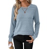 image:imageWIHOLL Womens Tops Long Sleeve Shirts Fall Clothing Winter Outfits 2026  Crewneck Cozy and Warm Color Block Sweaters for Teacher School Work Travel Cruise EssentialsBlue
