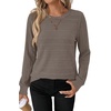 image:imageWIHOLL Womens Tops Long Sleeve Shirts Fall Clothing Winter Outfits 2026  Crewneck Cozy and Warm Color Block Sweaters for Teacher School Work Travel Cruise EssentialsBrown