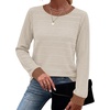 image:imageWIHOLL Womens Tops Long Sleeve Shirts Fall Clothing Winter Outfits 2026  Crewneck Cozy and Warm Color Block Sweaters for Teacher School Work Travel Cruise EssentialsApricot