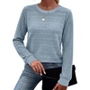 image:imageWIHOLL Womens Tops Long Sleeve Shirts Fall Clothing Winter Outfits 2026  Crewneck Cozy and Warm Color Block Sweaters for Teacher School Work Travel Cruise EssentialsBlue