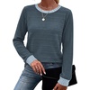image:imageWIHOLL Womens Tops Long Sleeve Shirts Fall Clothing Winter Outfits 2026  Crewneck Cozy and Warm Color Block Sweaters for Teacher School Work Travel Cruise EssentialsNavy