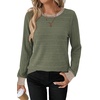 image:imageWIHOLL Womens Tops Long Sleeve Shirts Fall Clothing Winter Outfits 2026  Crewneck Cozy and Warm Color Block Sweaters for Teacher School Work Travel Cruise EssentialsGreen1