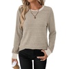 image:imageWIHOLL Womens Tops Long Sleeve Shirts Fall Clothing Winter Outfits 2026  Crewneck Cozy and Warm Color Block Sweaters for Teacher School Work Travel Cruise EssentialsKhaki