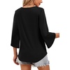 image:imageWIHOLL Womens Tops Summer Outfits 2026 V Neck Shirts Womens Blouses Dressy Casual Bell Sleeve Fashion Clothing01 Black